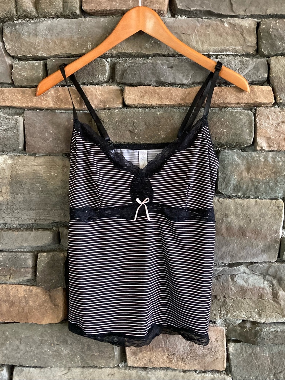 Marilyn Monroe Striped Lace Trim Cami Sleep Top